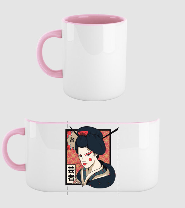 Geisha Japonia model roz deschis pe tricou