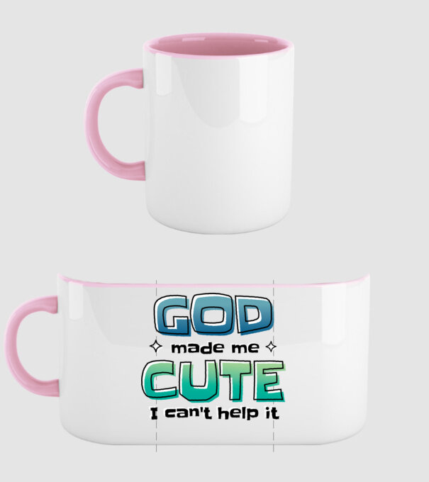 God made me cute model roz deschis pe tricou