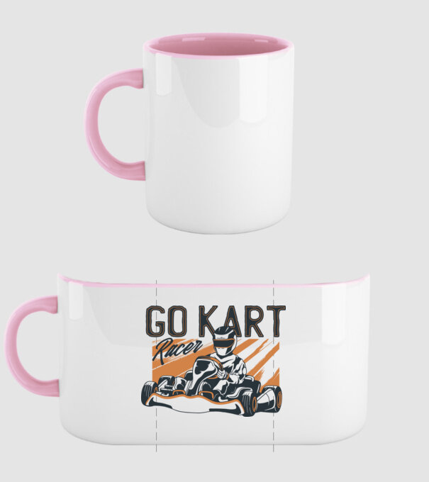 Concurent Go-kart model roz deschis pe tricou