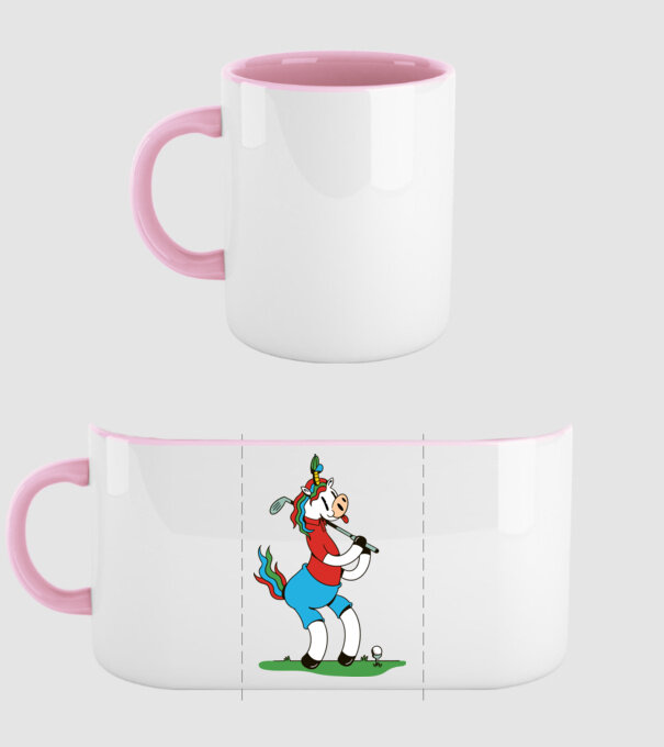 Unicorn jucător de golf model roz deschis pe tricou