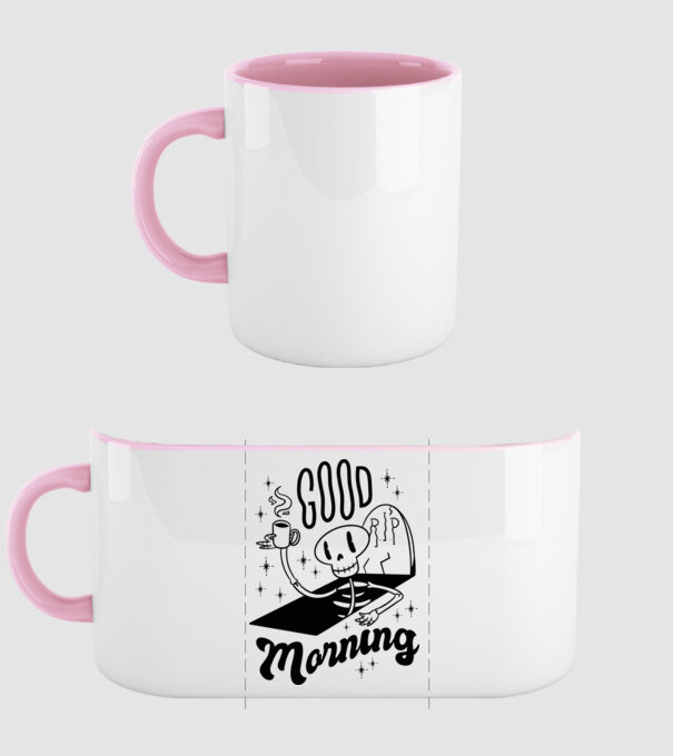 Good Morning Coffee model roz deschis pe tricou