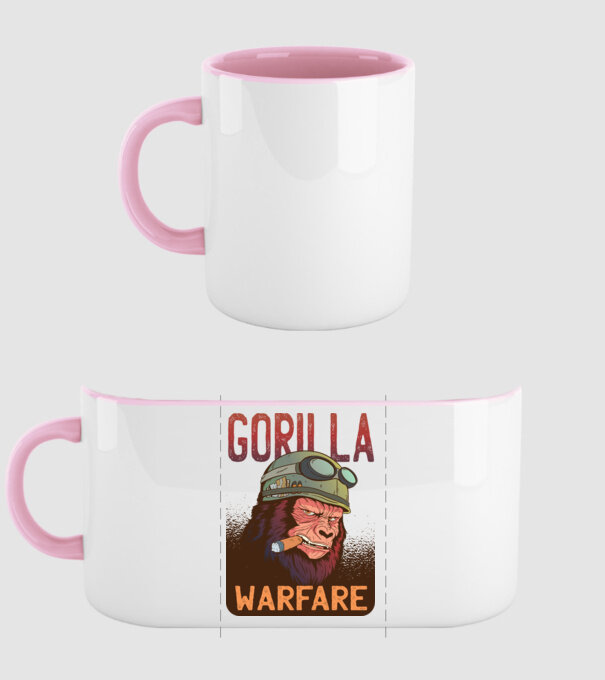 Gorilla Warfare model roz deschis pe tricou