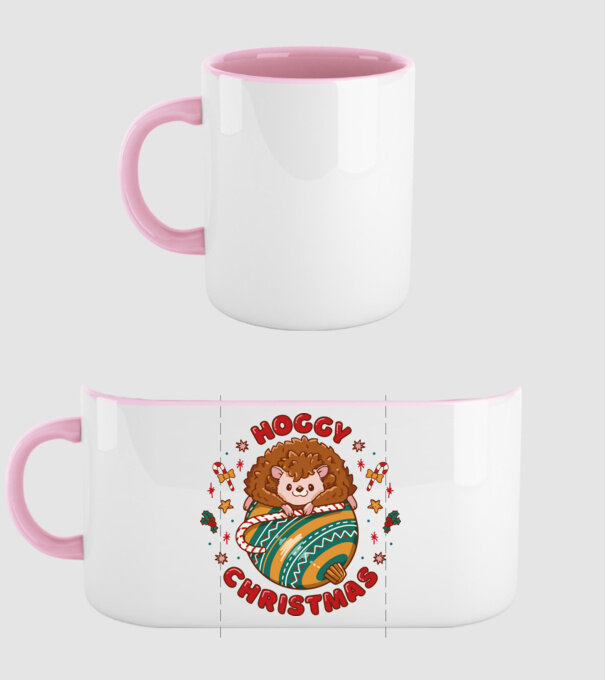 Hoggy Christmas Crăciun cu Arici model roz deschis pe tricou