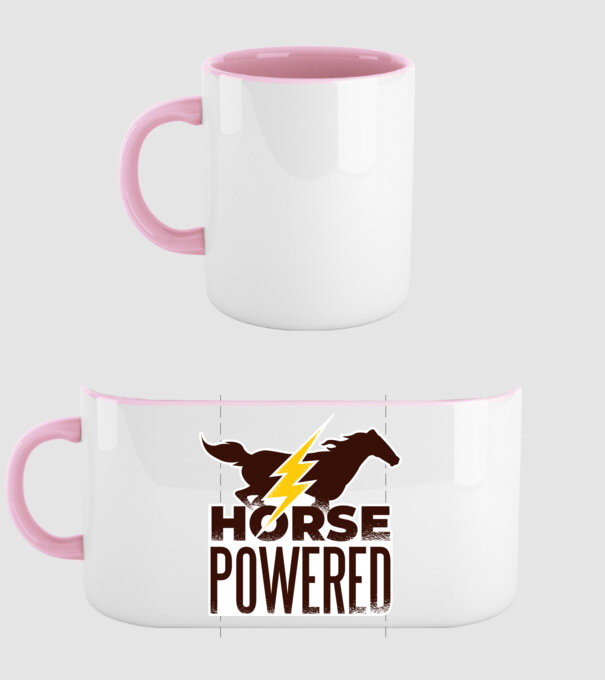 Horse Powered Cal-putere tricou călăreț model roz deschis pe tricou