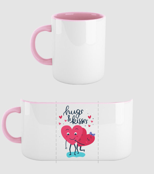 'Hugs and Kisses Tricou drăguț pentru Valentine''s Day' model roz deschis pe tricou