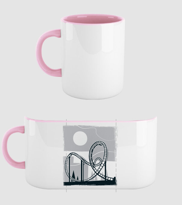 Roller coaster model roz deschis pe tricou