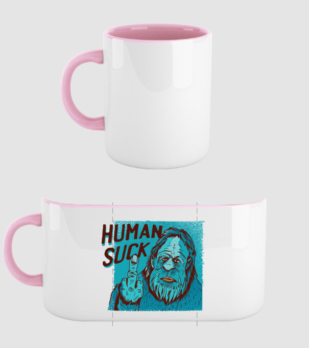 Human Suck - Yeti spune tricou amuzant antisocial model roz deschis pe tricou