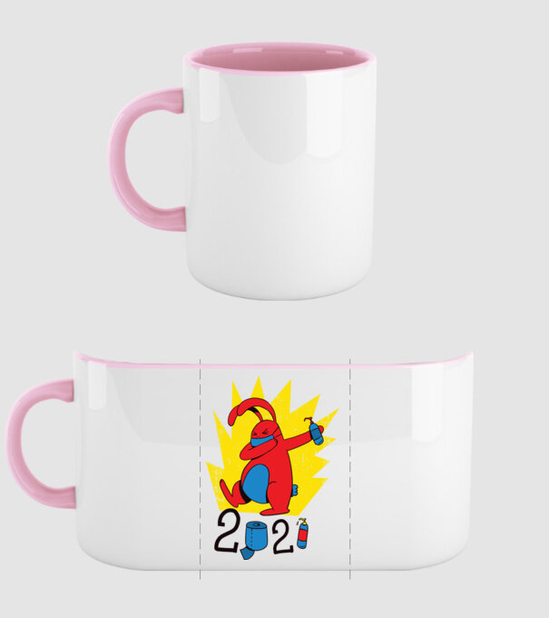 Paște 2021 - Iepuraș cu mască model roz deschis pe tricou