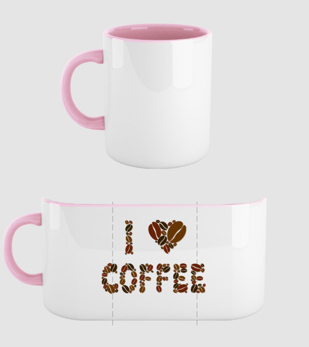 I Love Coffee model roz deschis pe tricou