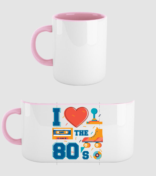 'I love the 80s - Iubesc anii ''80' model roz deschis pe tricou