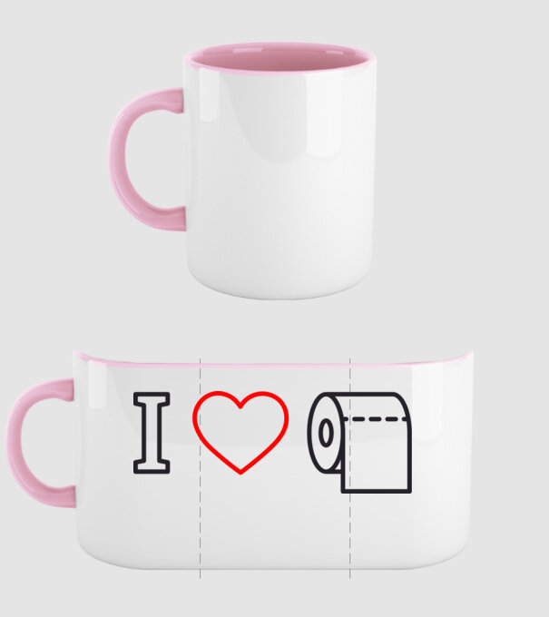 I love hârtie igienică model roz deschis pe tricou