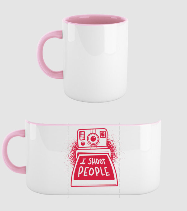 I shoot people - Fotograf model roz deschis pe tricou