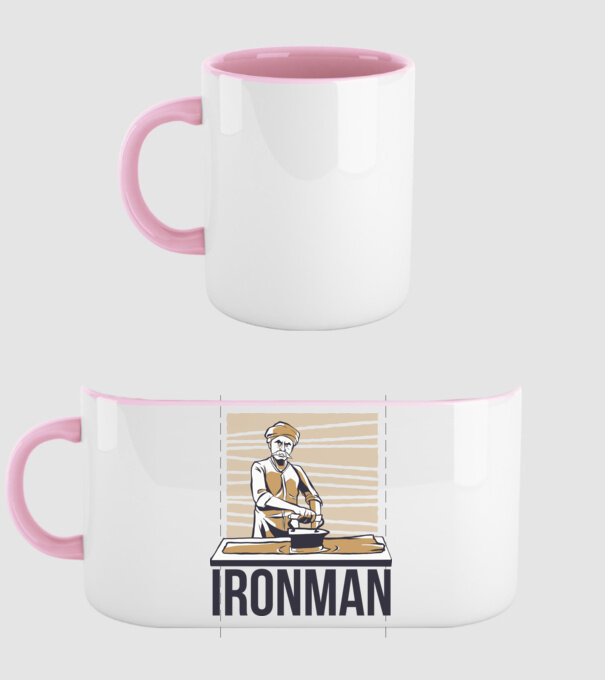 Ironman Om care calcă (montează metal) model roz deschis pe tricou
