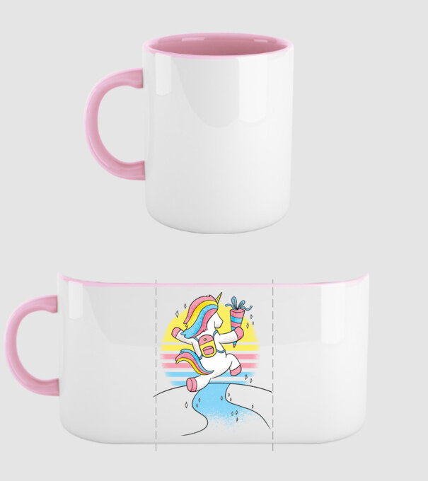 Unicorn școlar model roz deschis pe tricou