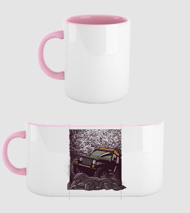 Jeep Offroad model roz deschis pe tricou