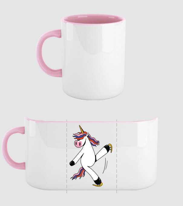 Unicorn cu Patine model roz deschis pe tricou