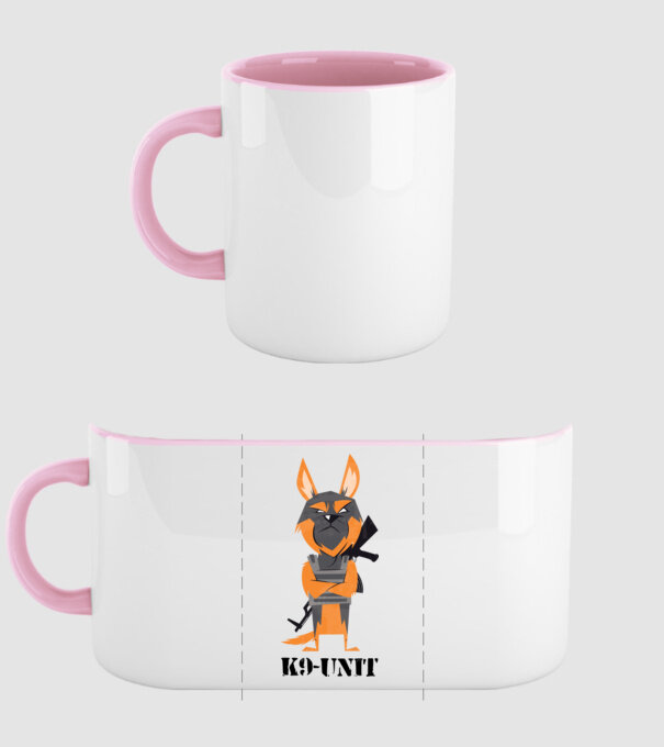 Unitatea K9 - Câine polițist model roz deschis pe tricou