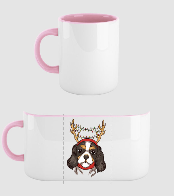 Cavalier de Crăciun model roz deschis pe tricou