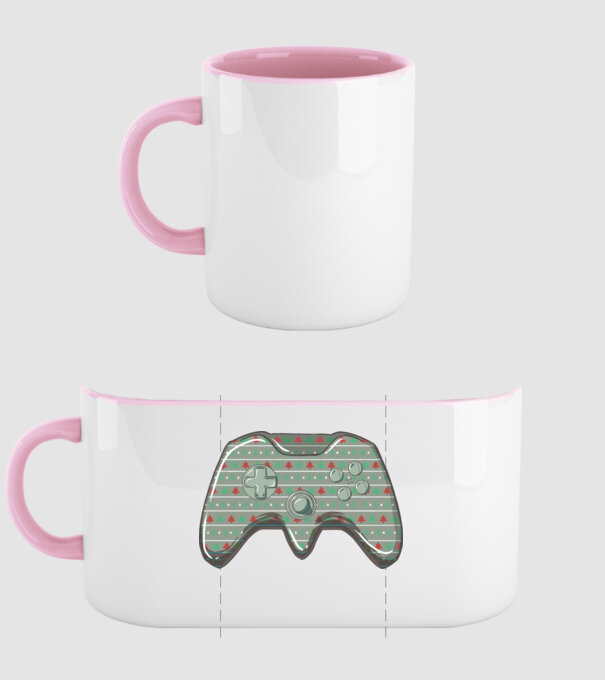 Controler Gamer Crăciun model roz deschis pe tricou