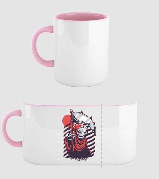 Moartea - Grim Reaper model roz deschis pe tricou