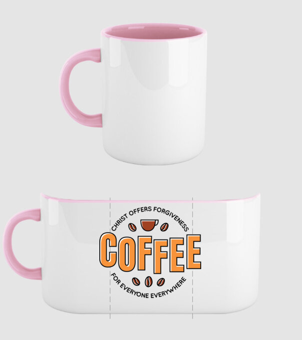 Cafea Iertare model roz deschis pe tricou