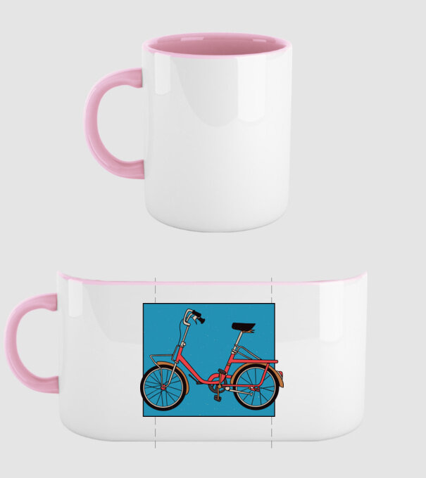 Bicicletă Camping model roz deschis pe tricou