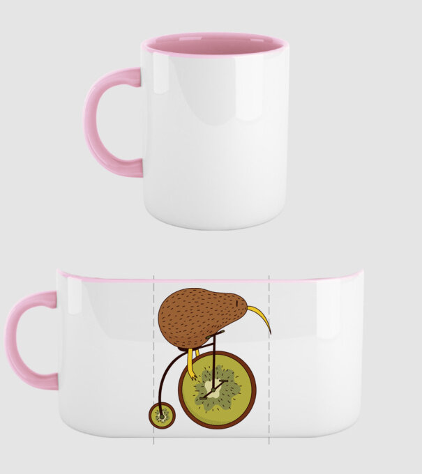 Bicicletă Kiwi model roz deschis pe tricou