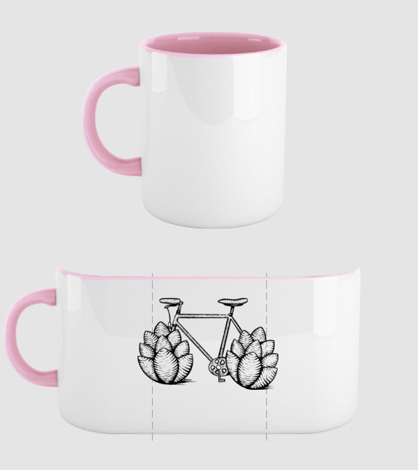 Bicicletă Hamei model roz deschis pe tricou