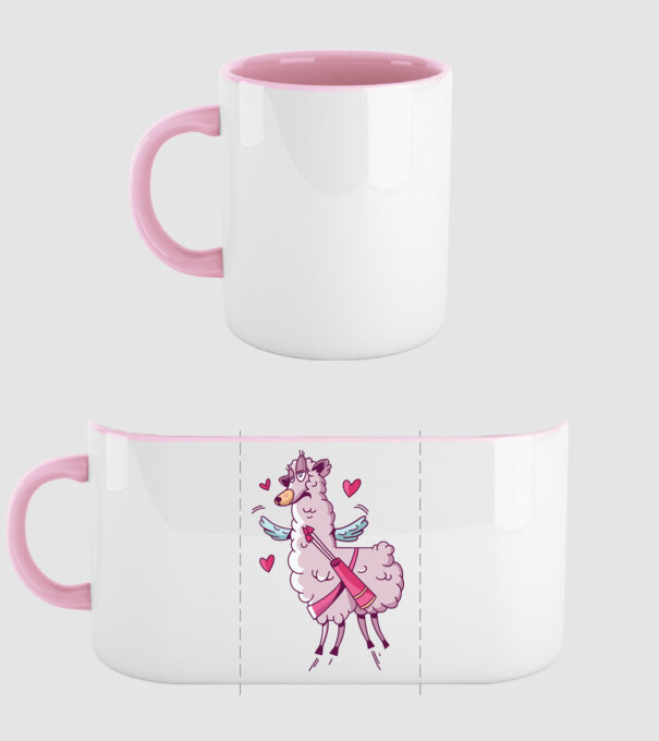 'Dragoste Llama pentru Valentine''s Day' model roz deschis pe tricou