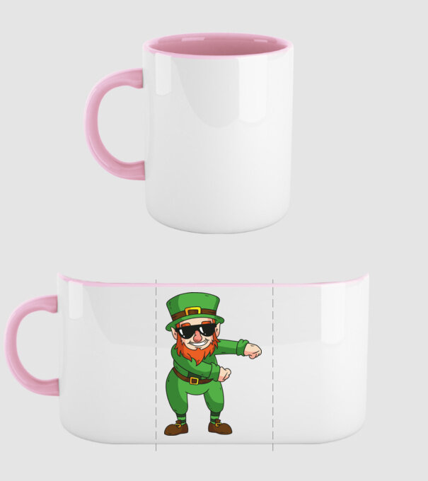 Leprechaun Floss DAB model roz deschis pe tricou
