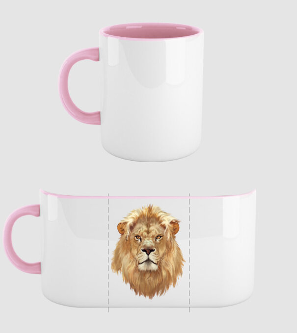 lion head paint model roz deschis pe tricou
