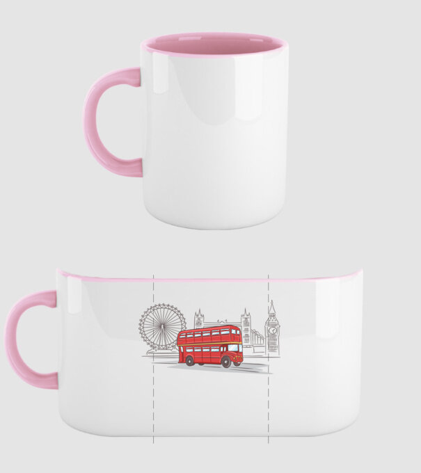 London Bus model roz deschis pe tricou