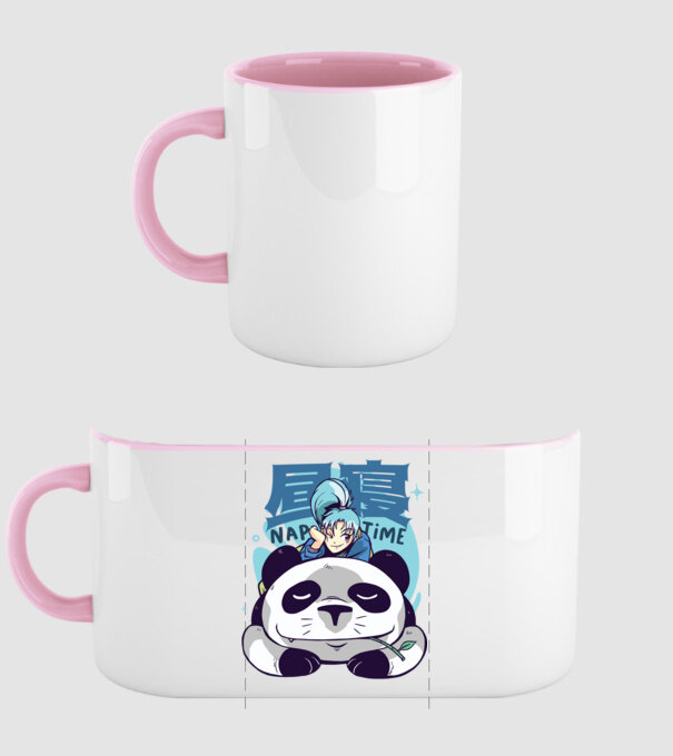 Anime Panda relaxare model roz deschis pe tricou