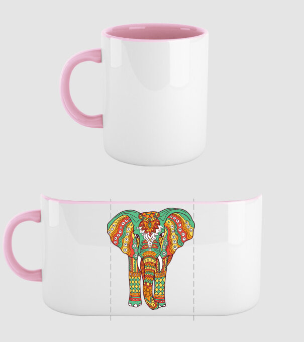 Mandala Elefant model roz deschis pe tricou