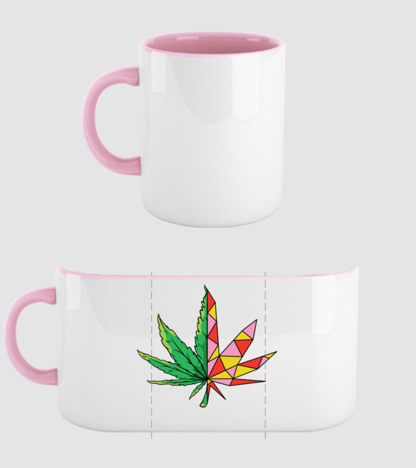 Frunză de marijuana model roz deschis pe tricou