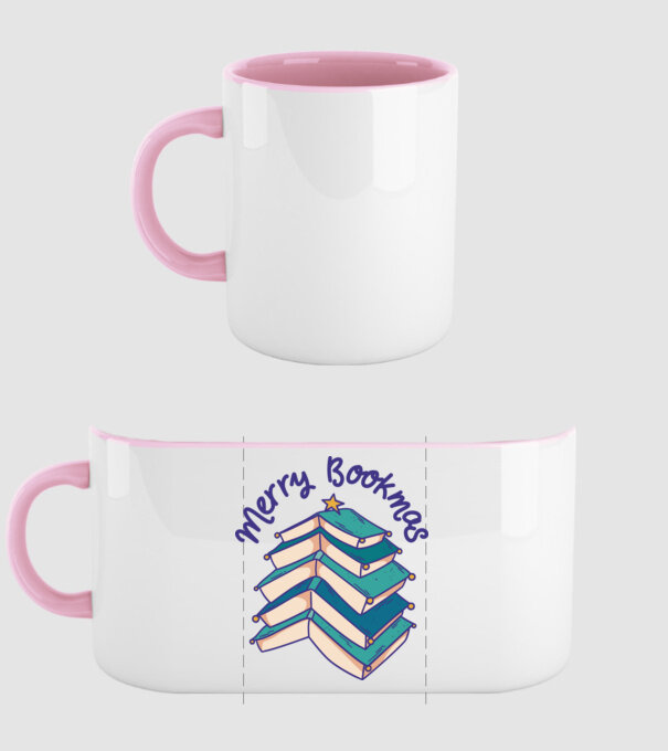 Merry Bookmas Crăciun cu cărți model roz deschis pe tricou