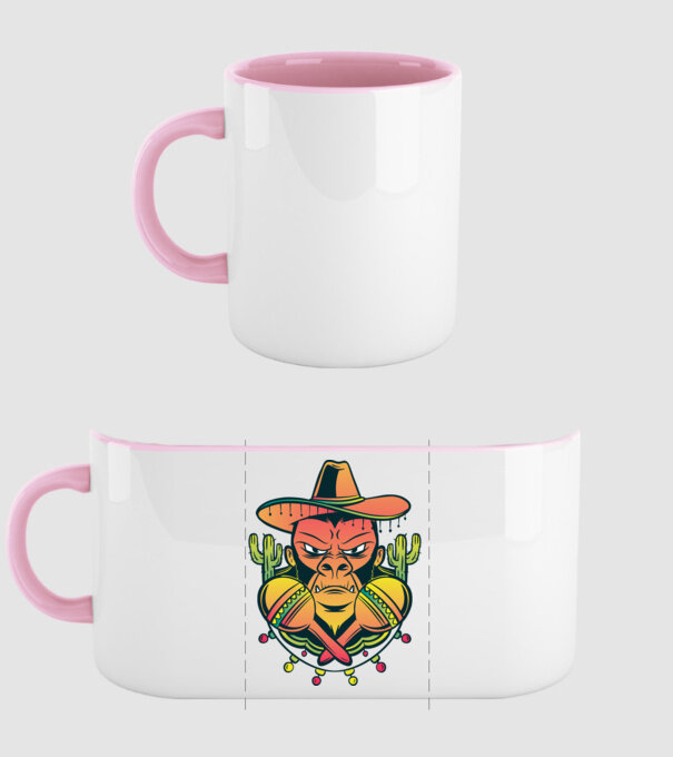 Gorila mexicană model roz deschis pe tricou
