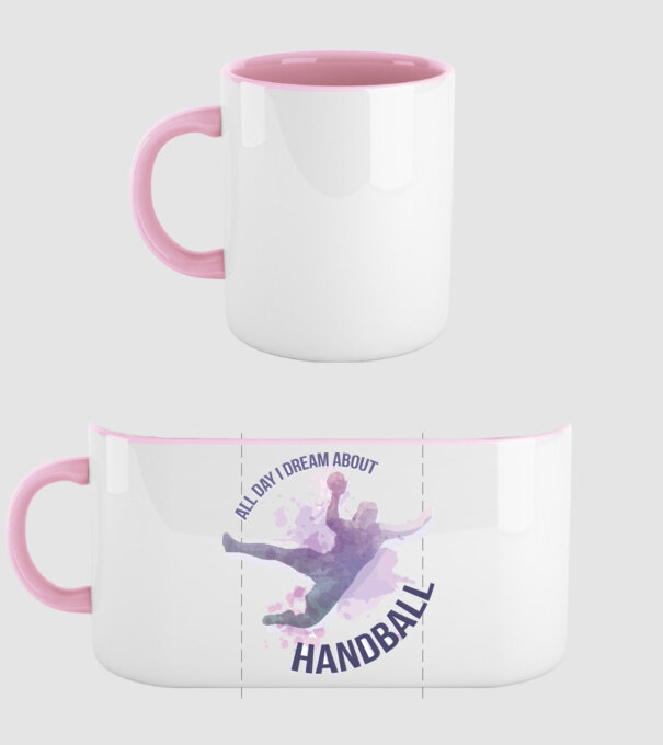 Visez la handbal în fiecare zi model roz deschis pe tricou