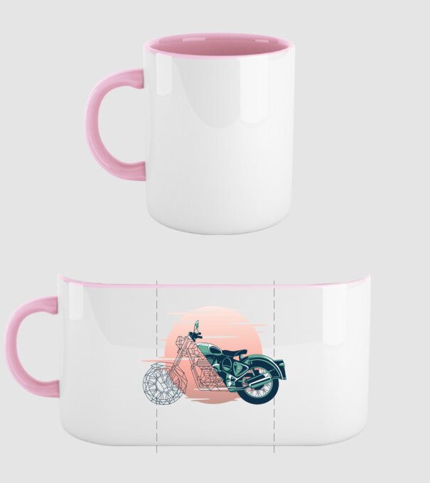 Motocicletă model roz deschis pe tricou