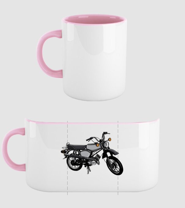 Motocicletă model roz deschis pe tricou