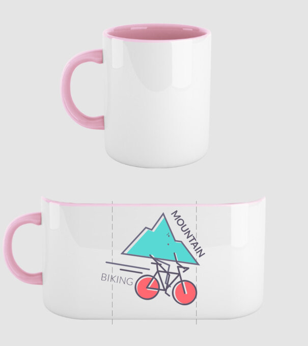 Mountain Biking model roz deschis pe tricou