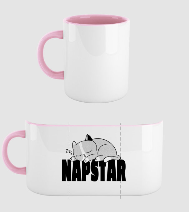 Pisică Napstar model roz deschis pe tricou