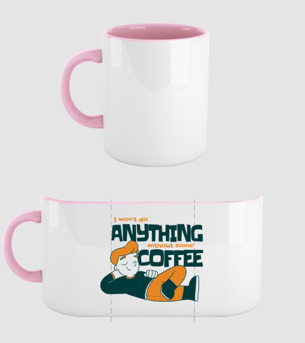 Nu pot fac nimic fără cafea model roz deschis pe tricou