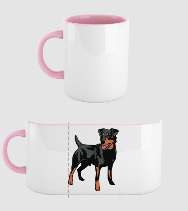 Câine de vânătoare german Terrier model roz deschis pe tricou