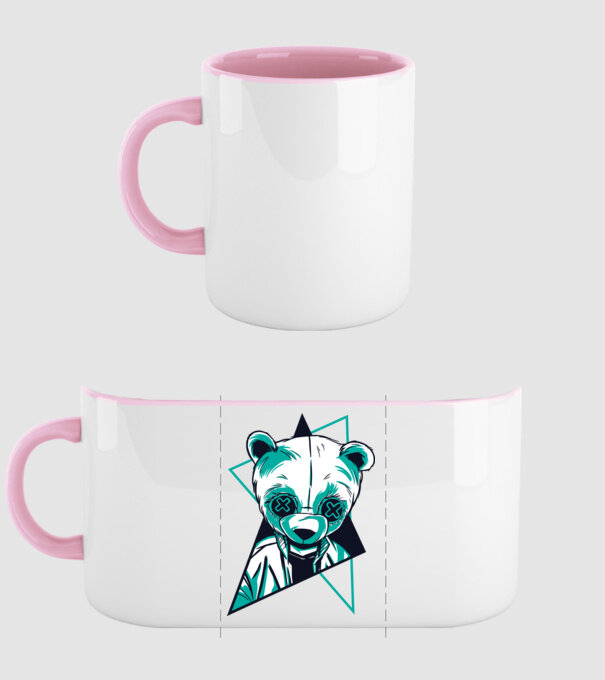 Panda Neon model roz deschis pe tricou