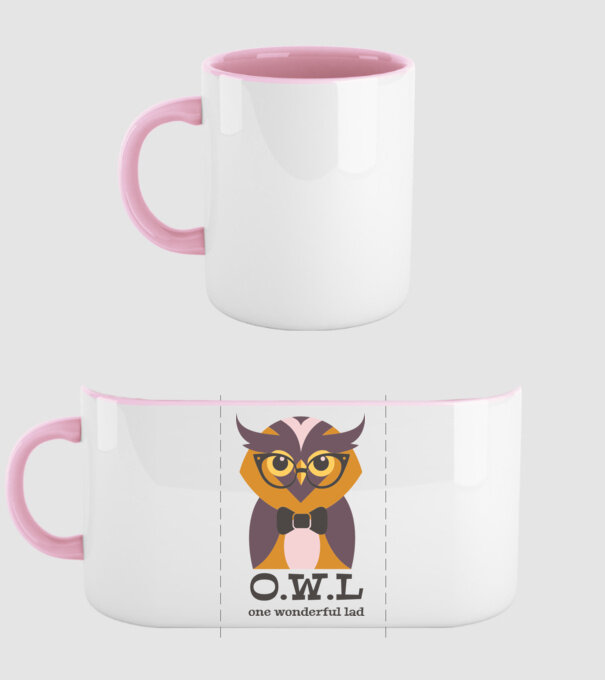 OWL - One wonderful Lad model roz deschis pe tricou