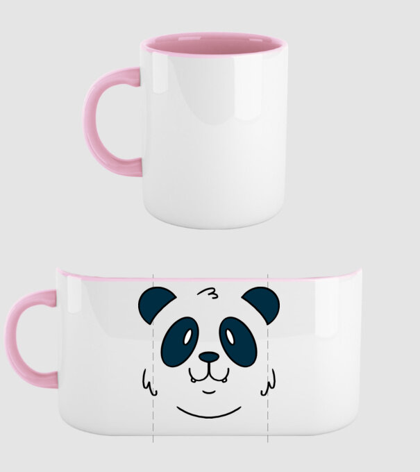 Cap de panda model roz deschis pe tricou