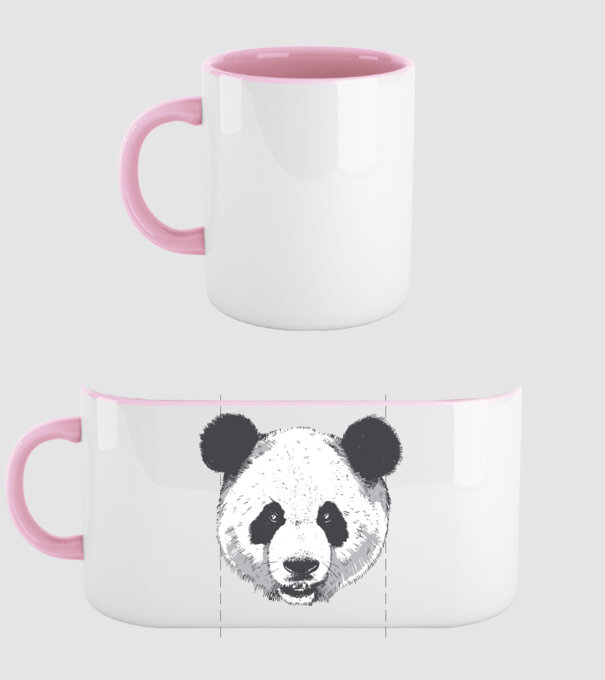 Cap de panda model roz deschis pe tricou