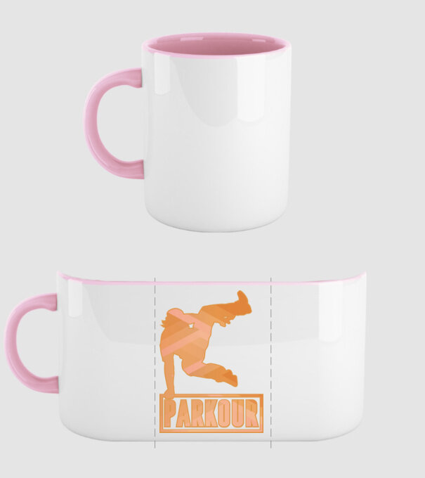 Tricou Parkour cu inscripție model roz deschis pe tricou