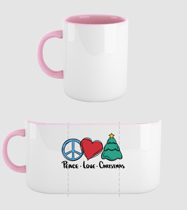 Peace Love Crăciun model roz deschis pe tricou